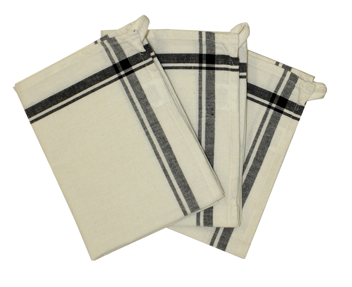 Aunt Martha's 18-Inch by 28-Inch Package of 3 Vintage Dish Towels,Cotton, Multi Striped, MultiStripe