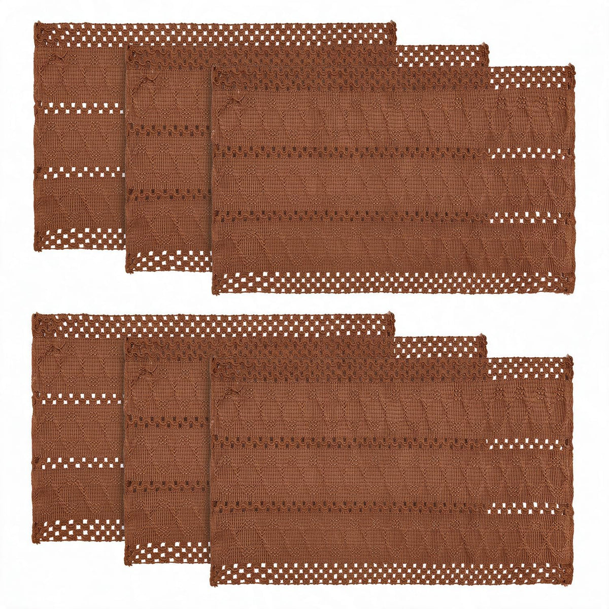 Artoid Mode Black Woven Rustic Hollow Placemats Set of 4-12x18 Inch