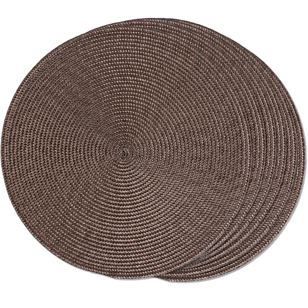 FunWheat Round Braided Placemats Set of 6 Table Mats for Dining Tables Woven Washable Non-Slip Place mats 15 in(Blue, 6pcs)