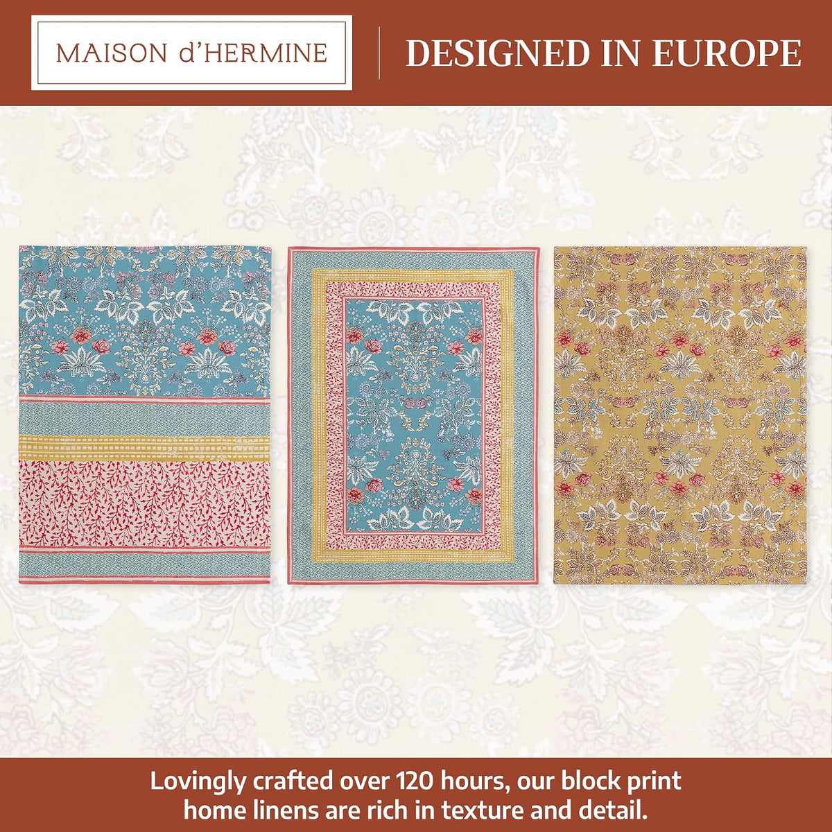 Maison d' Hermine Kitchen Towels Set of 3 Reusable 100% Cotton 27.50" x 20"
