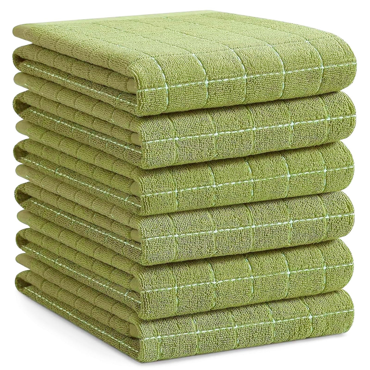 Homaxy 100% Cotton Terry Kitchen Towels, 4 Pack, Black