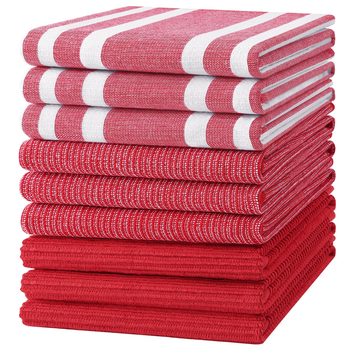 Homaxy Cotton 380 GSM Premium Kitchen Towels, 18"x 28", 6 Pack, Khaki