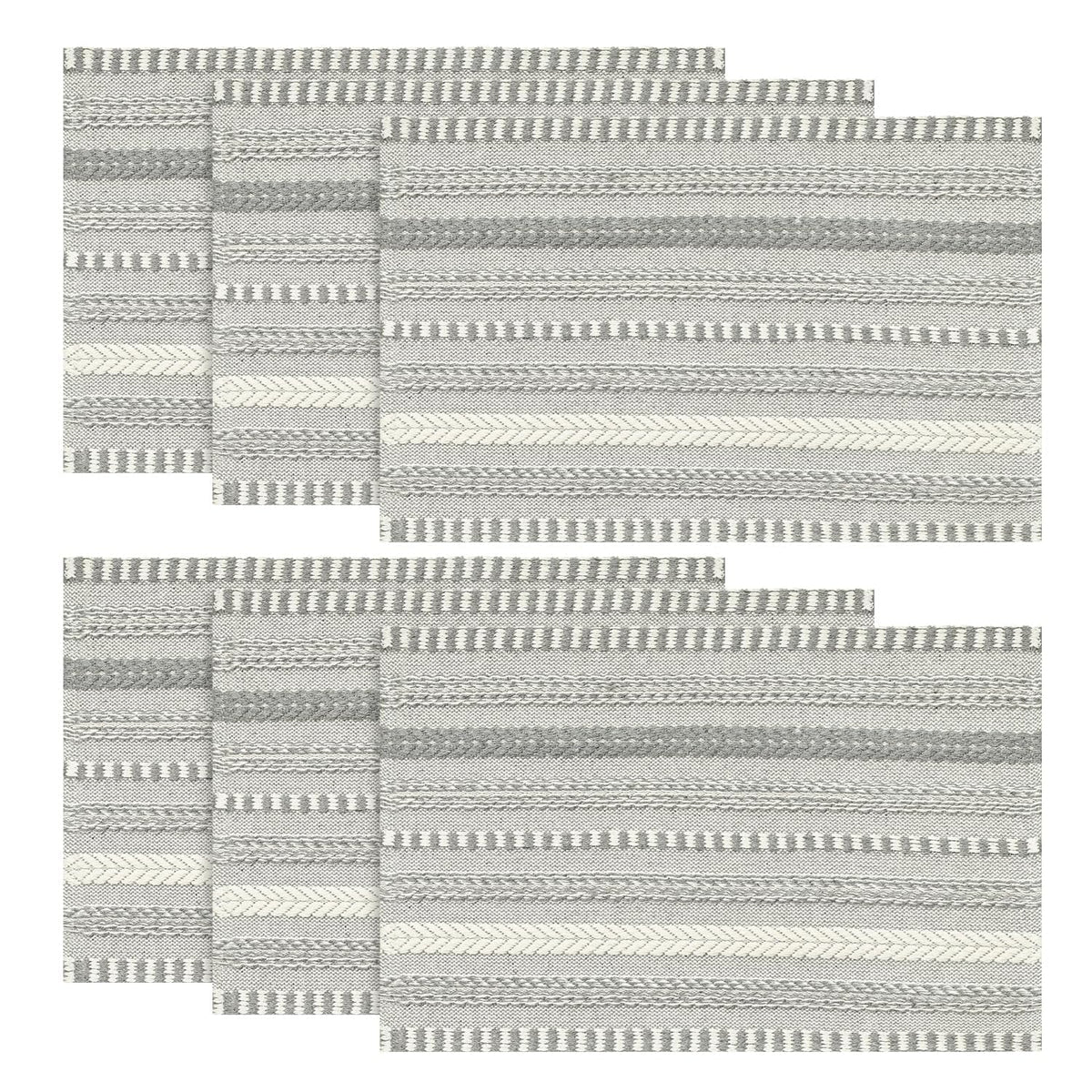 Artoid Mode Caramel Woven Braided Stripe Placemats Set of 4-12x18 Inch