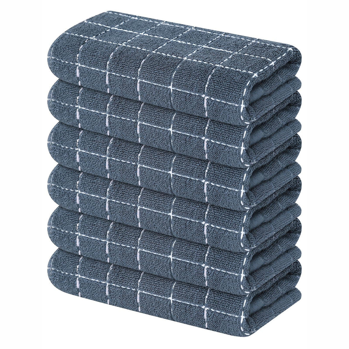 Mordimy Cotton Terry Checkered Kitchen Towels, 16"x 26", 4 Pack, Tan