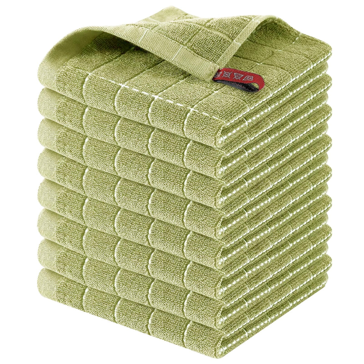 Homaxy 100% Cotton Terry Kitchen Towels, 4 Pack, Black