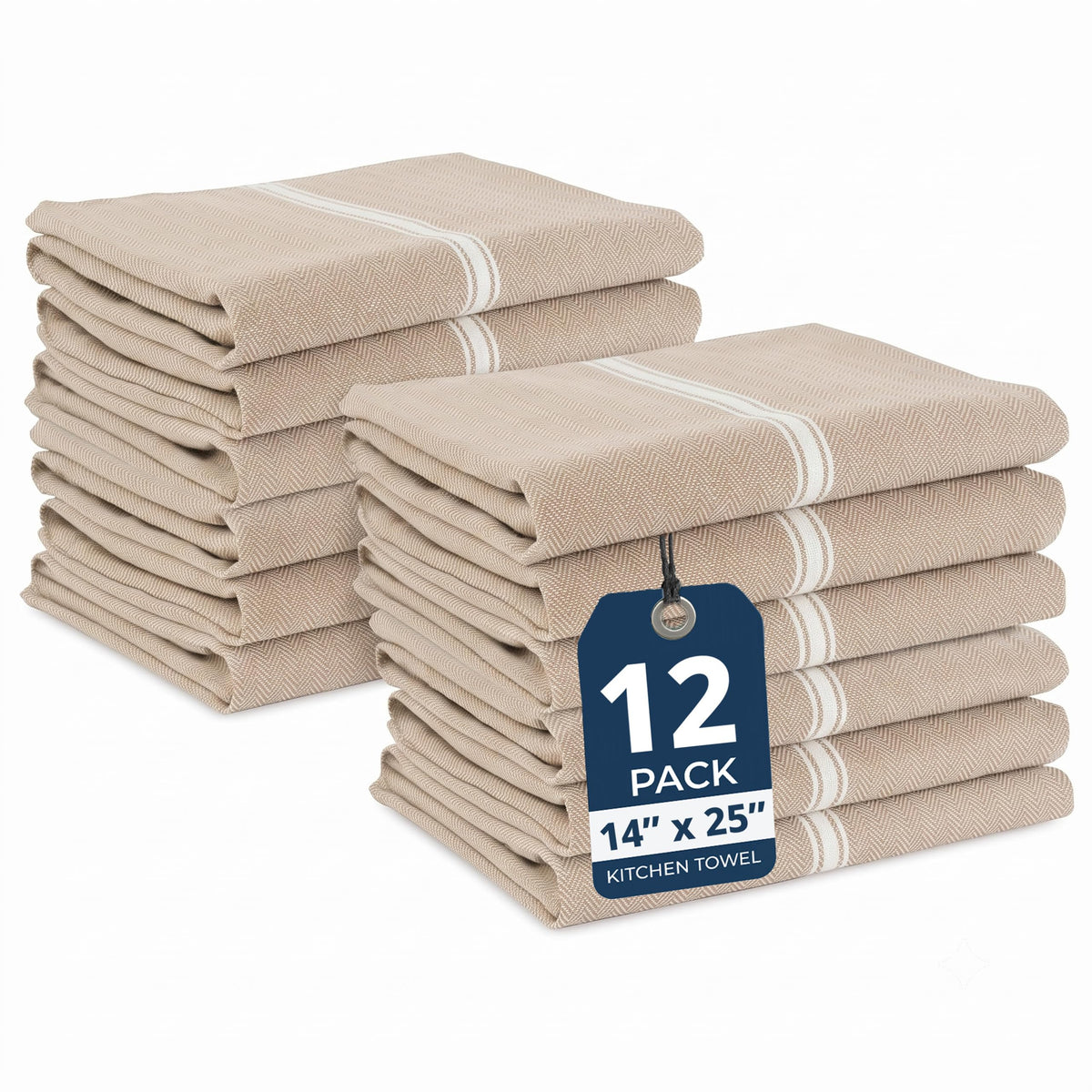 LANE LINEN Kitchen Hand Towels 100% Cotton Absorbent Lint-Free 12 Pack