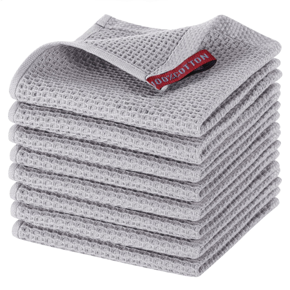 joybest Cotton Kitchen Towels, 4-Pack Waffle Weave Ultra Soft Absorbent Dish Towels Quick Drying Dish Cloths, 18 in x 28 in, Beige