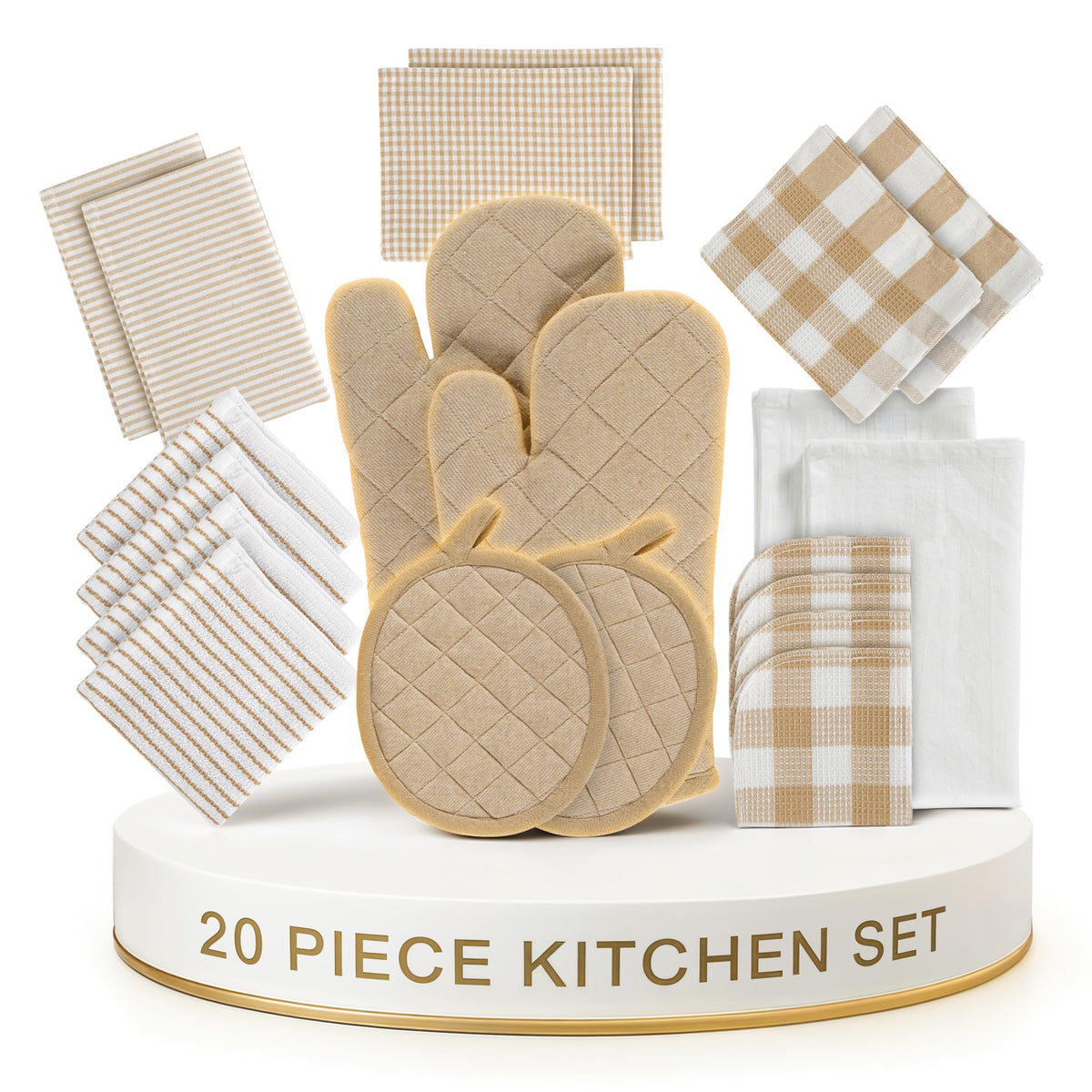 LANE LINEN Dish Towels for Kitchen 100% Cotton Tightly Woven 6 Pack - Olive