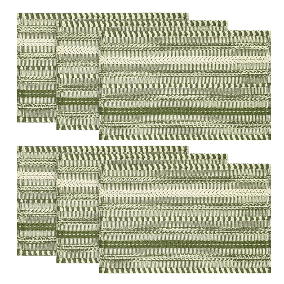 Artoid Mode Caramel Woven Braided Stripe Placemats Set of 4-12x18 Inch