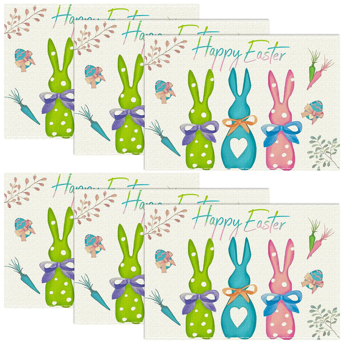Niviy Placemats, Placemats Set of 4 Washable Place Mats, Green 12" x 18"