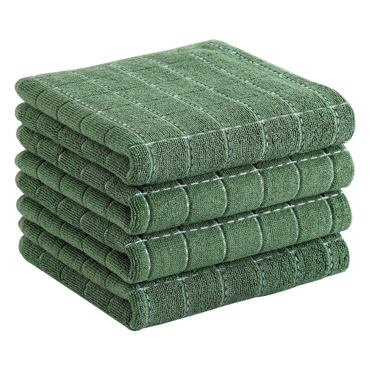 Homaxy 100% Cotton Terry Kitchen Towels, 4 Pack, Black