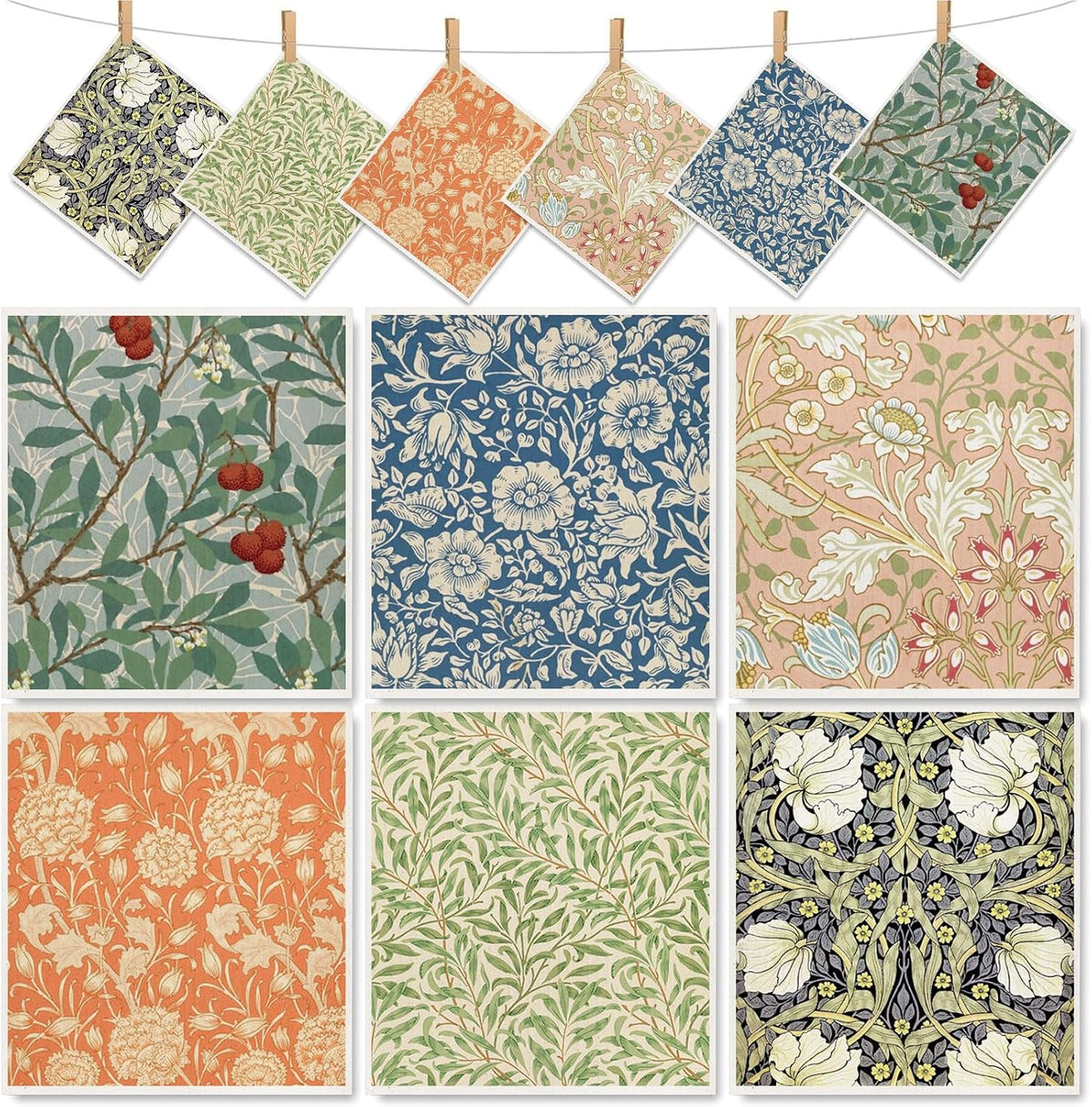 Whaline Vintage Floral Swedish Kitchen Dishcloth Dish Towel, 6 Pcs