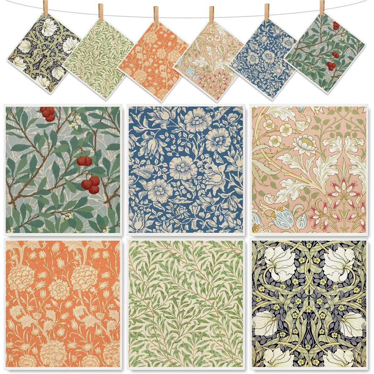 Whaline Vintage Floral Swedish Kitchen Dishcloth Dish Towel, 6 Pcs