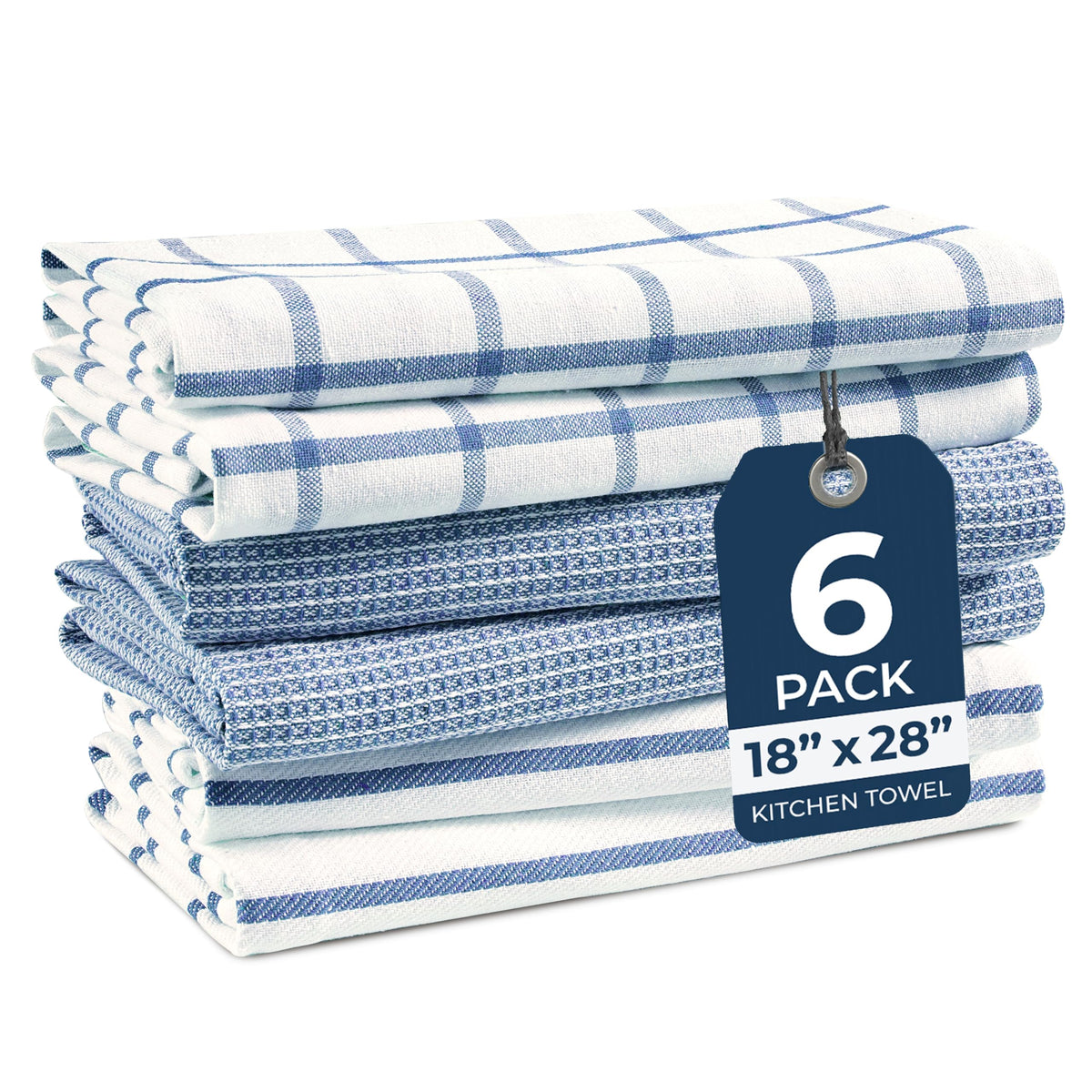LANE LINEN 100% Cotton Kitchen Dish Cloths, Ultra Soft Absorbent Quick Drying Dish Towels, Multiweave Wash Cloths Dish Towel Sets, 13x28 Inches, 4 Pack - Grey