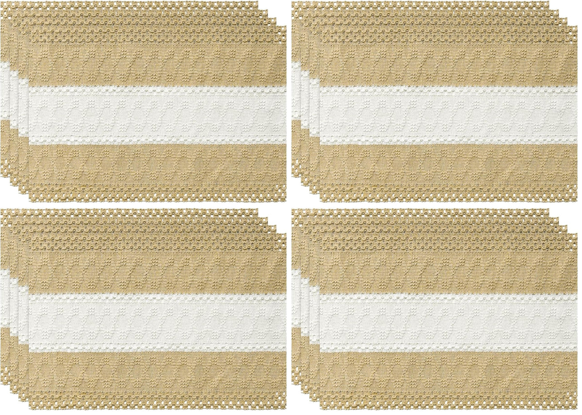 Artoid Mode Dark Blue Rustic Farmhouse Placemats Set of 4-12x18 Inch