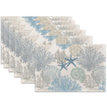 Placemats Set of 6,White Gold Marble Linen Table Mats Abstract Heat Resistant Place Mats Washable Dining Table Mats for Indoor Outdoor Kitchen Decor Easy Clean 12 x 18 Inch