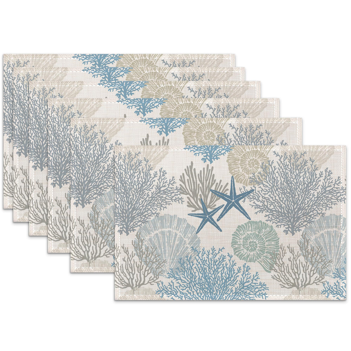 Placemats Set of 6,White Gold Marble Linen Table Mats Abstract Heat Resistant Place Mats Washable Dining Table Mats for Indoor Outdoor Kitchen Decor Easy Clean 12 x 18 Inch