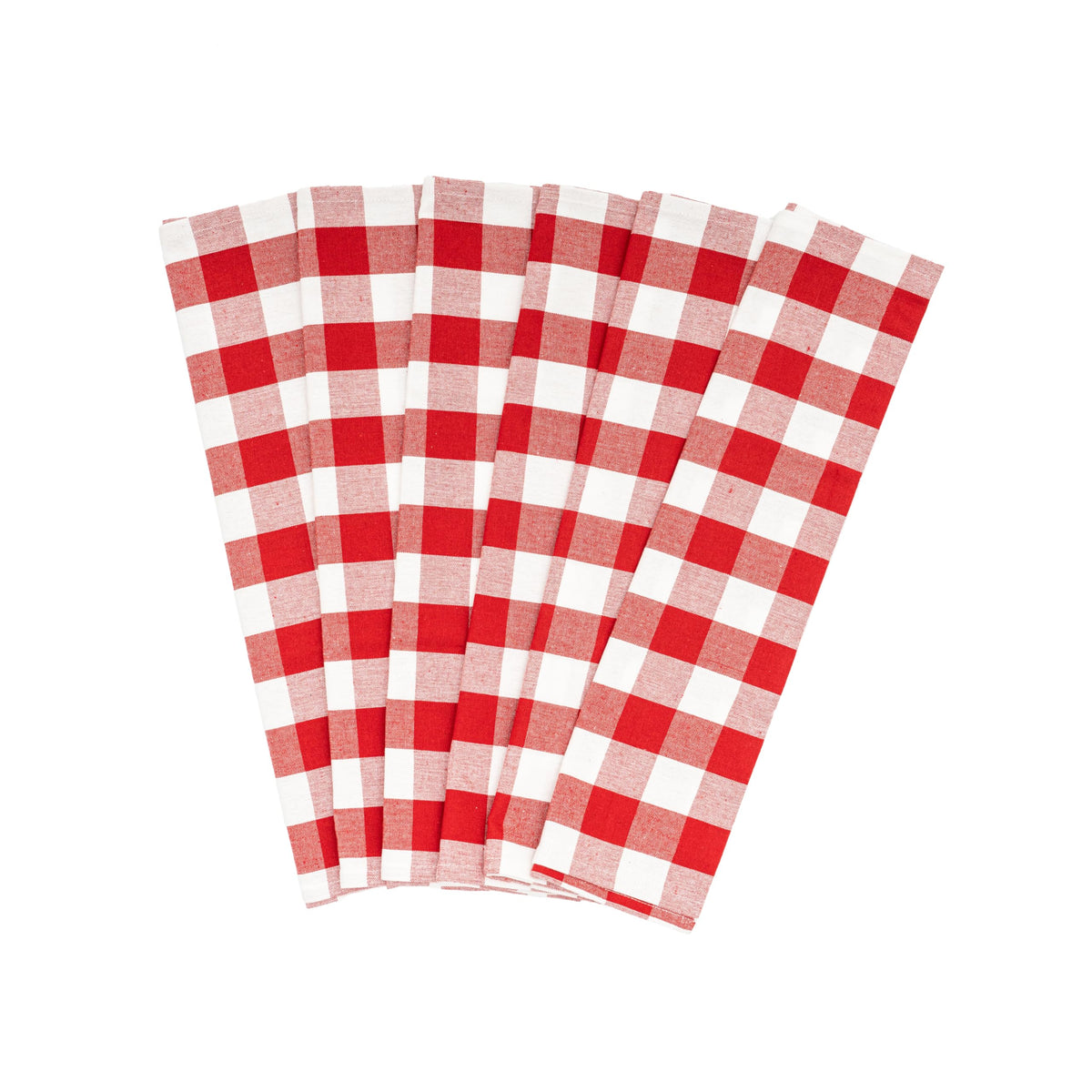 Aqua 6 Pack Large Cotton Tea Towels - 30" x 20" with Hanging Loop - Highly Absorbent, Lint-Free, Washable Teal Kitchen Towels - Plaid Pattern
