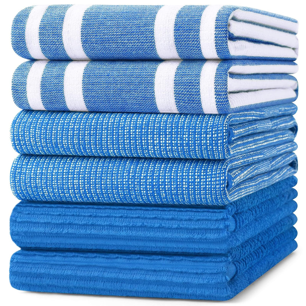 Homaxy Cotton 380 GSM Premium Kitchen Towels, 18"x 28", 6 Pack, Khaki