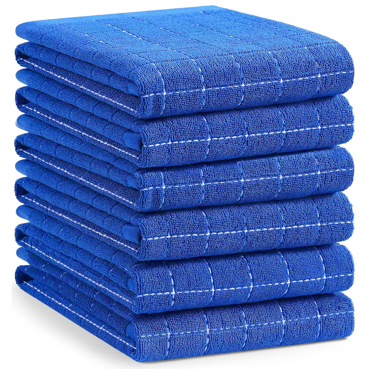 Homaxy 100% Cotton Terry Kitchen Towels, 4 Pack, Black