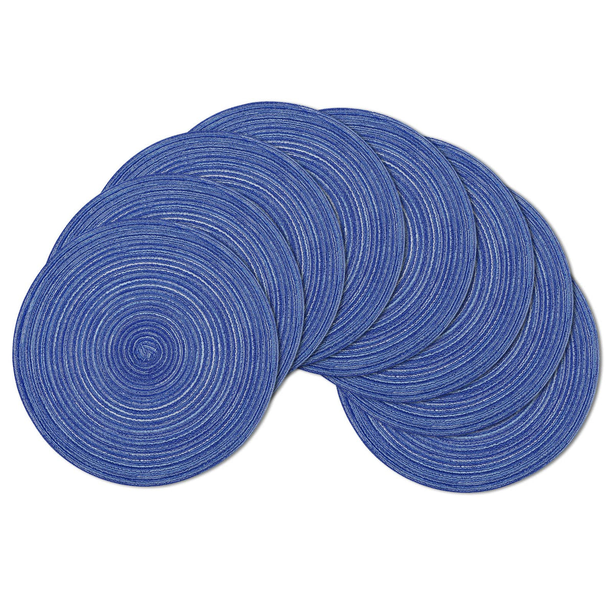 SHACOS Round Braided Placemats Set of 4 Washable Place Mats for Dining Tables 15 inch Non Slip Kitchen Table Mats (Beige, 4)
