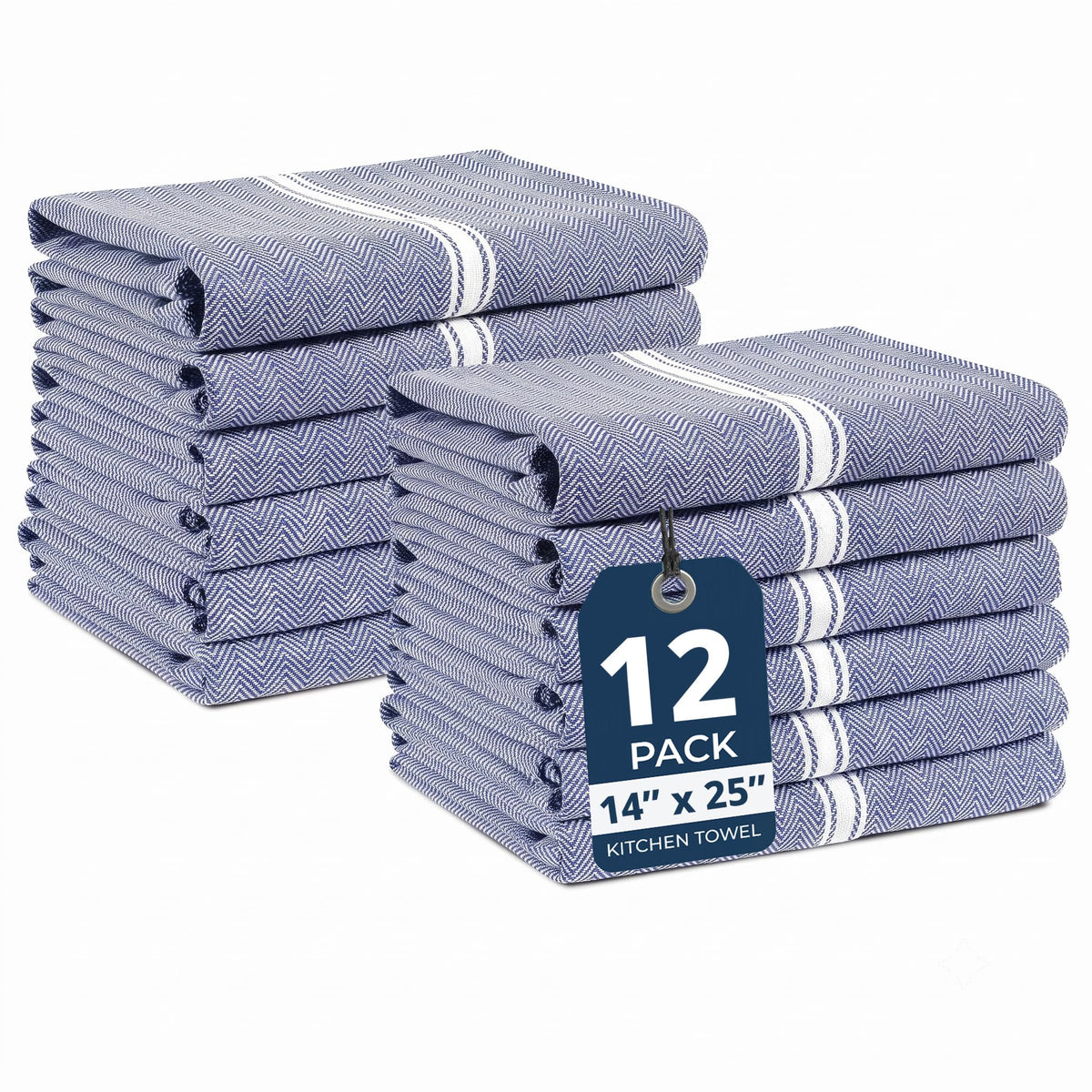 LANE LINEN Kitchen Hand Towels 100% Cotton Absorbent Lint-Free 12 Pack