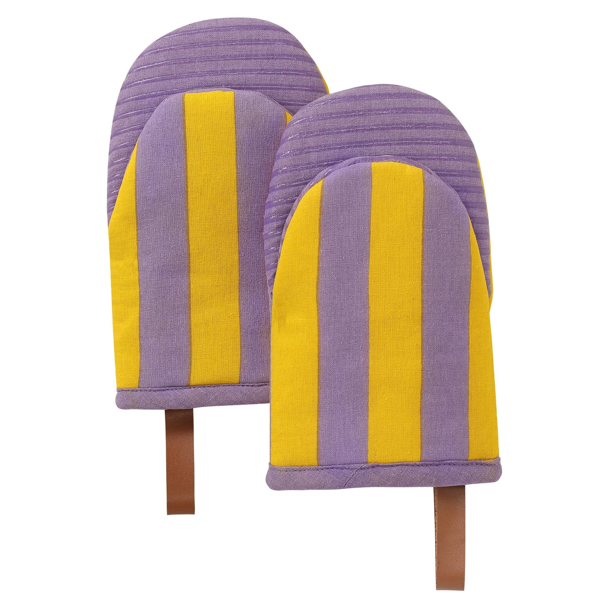 Folkulture Fall Oven Mitts, Heat Resistant,Caramel Brown Set of 2(5.75"x9")
