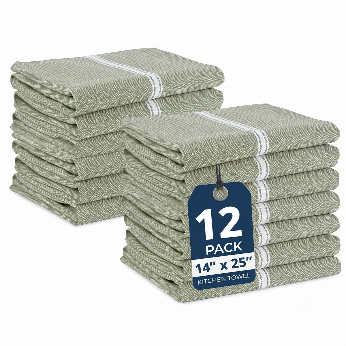 LANE LINEN Dish Towels 100% Cotton Absorbent Lint-Free 6 Pack