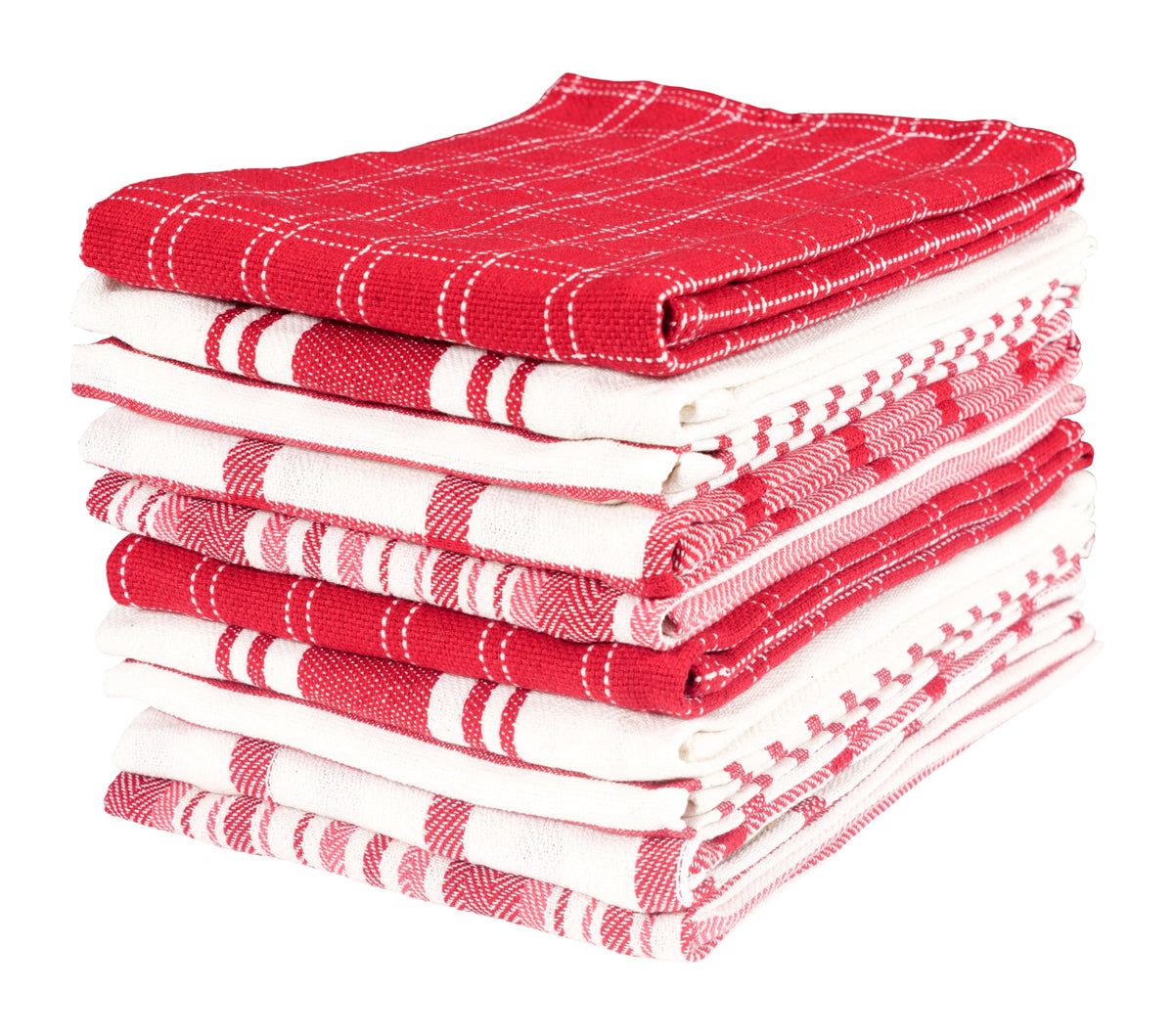 KAF Home Assorted Flat Kitchen Towels - Set of 10, 18 x 28 Inch (Navy)
