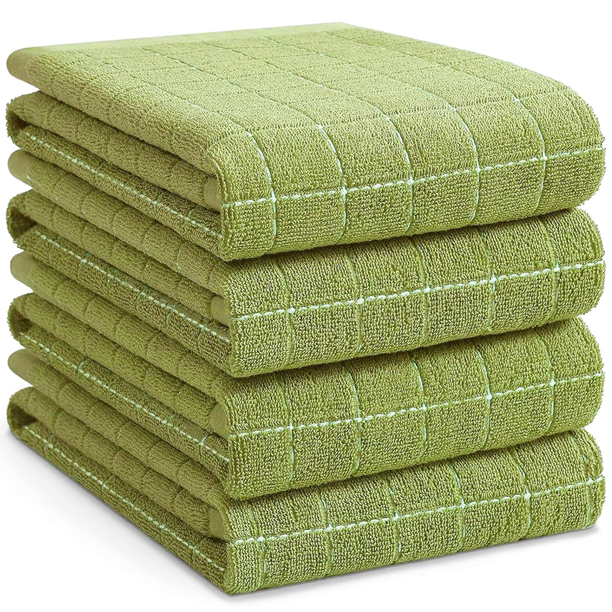 Homaxy 100% Cotton Terry Kitchen Towels, 4 Pack, Black