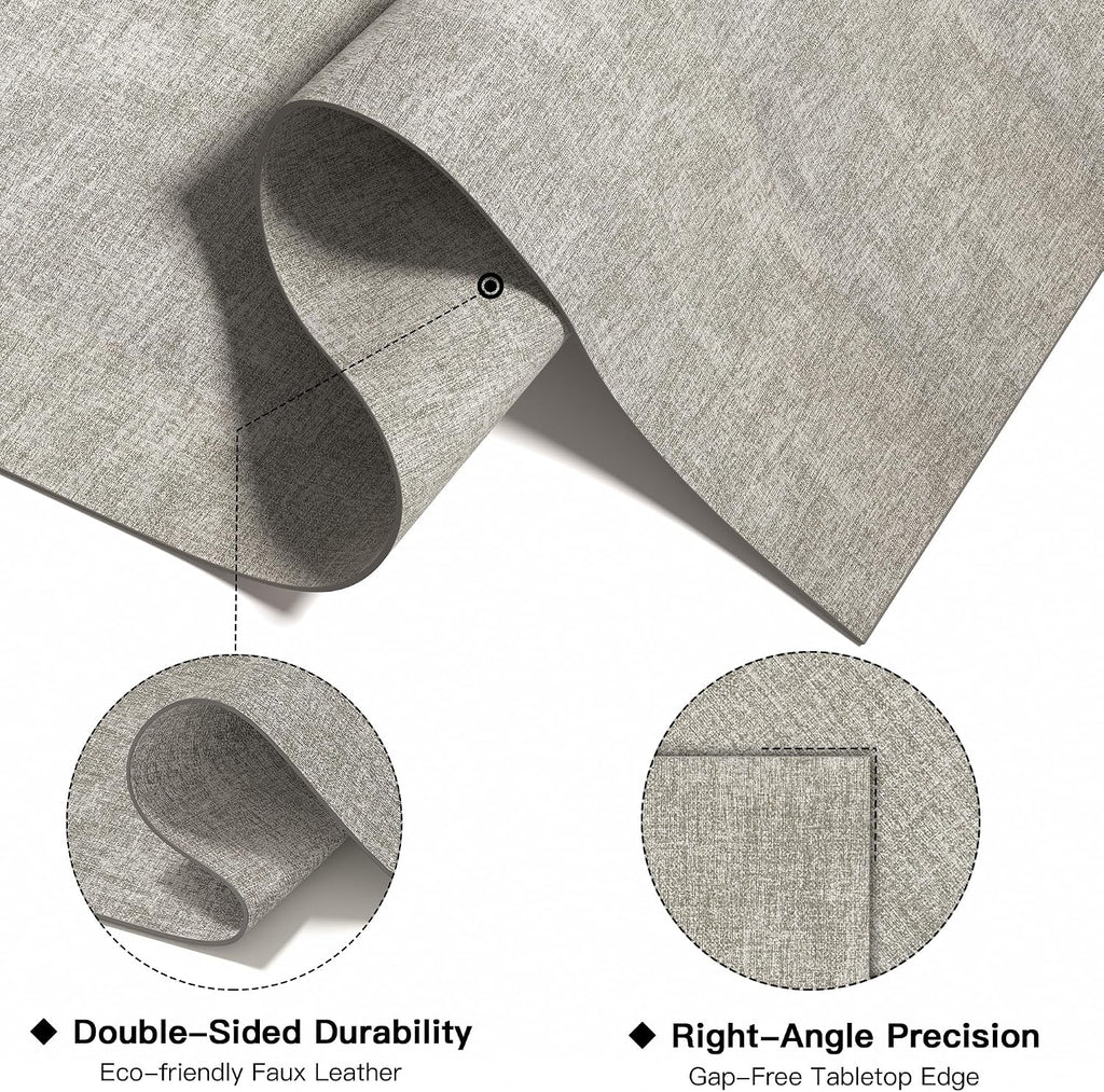 DOLOPL Placemats Set of 6, Reversible Faux Leather Place Mats, Grey