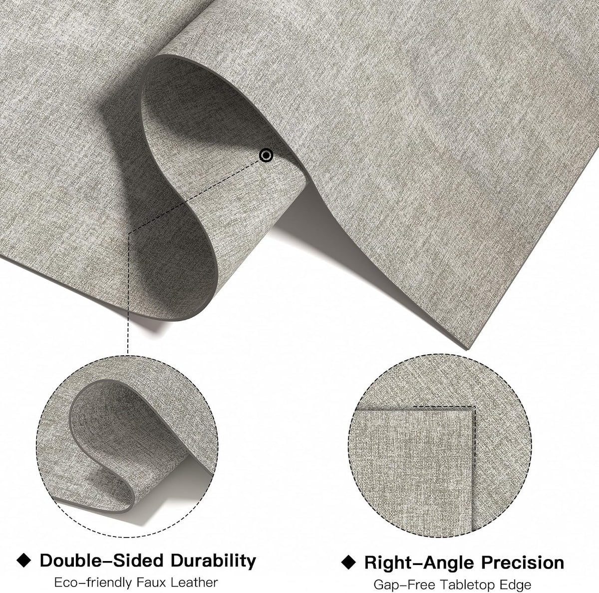 DOLOPL Placemats Set of 6, Reversible Faux Leather Place Mats, Grey