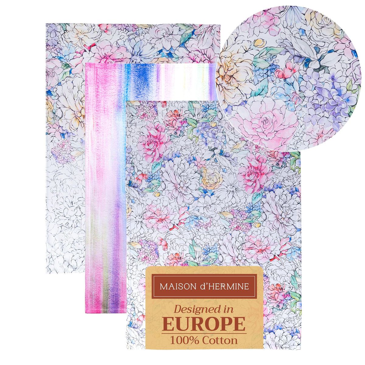 Maison d' Hermine Kitchen Towels Set of 3 Reusable 100% Cotton 27.50" x 20"