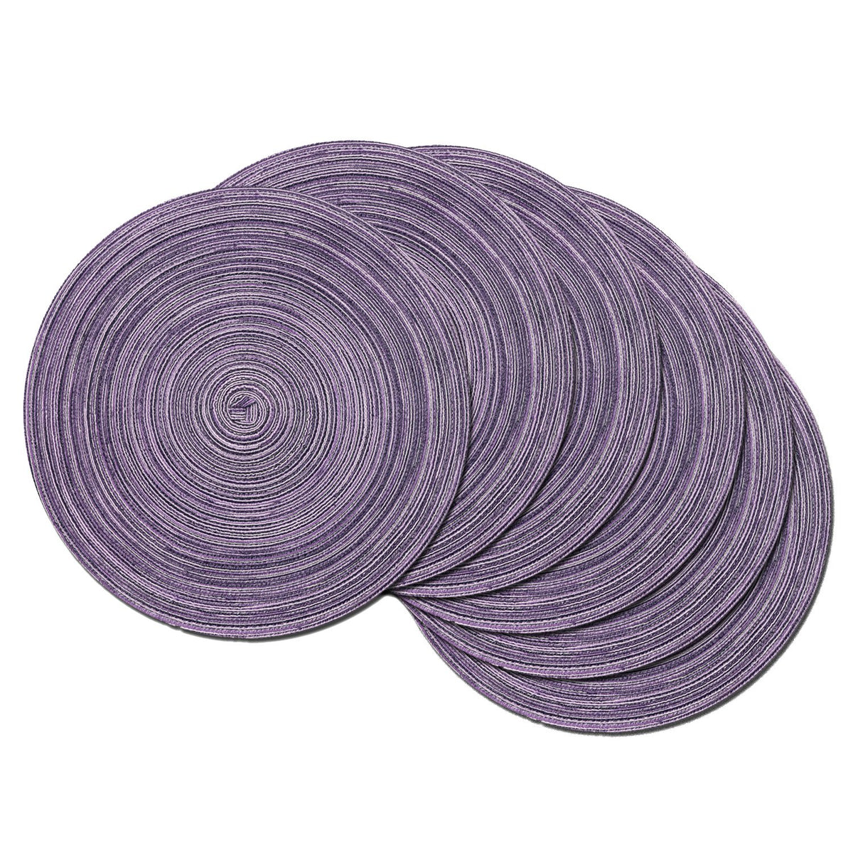 SHACOS Round Braided Placemats Set of 4 Washable Place Mats for Dining Tables 15 inch Non Slip Kitchen Table Mats (Beige, 4)