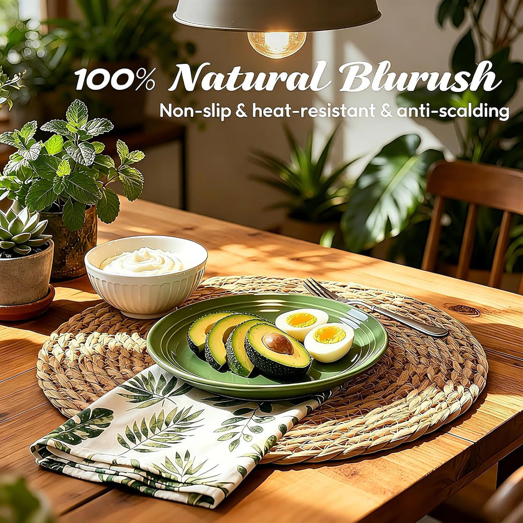 13" Round Woven Placemats Set of 12, Plate Chargers for Dining Table