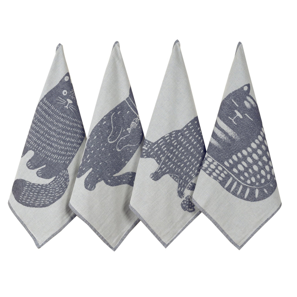 sea me at home 100% Cotton French Jacquard Kitchen Tea Towel Set of 4 - Italian & French Gourmet Kitchen Towels (Gourmet Moments)