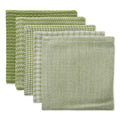 DII Everyday Kitchen Assorted Dishcloth Set of 5, 12x12, Antique Green