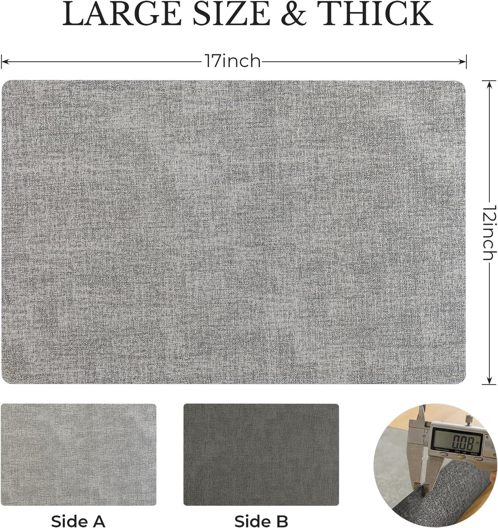 Romanstile Placemats Set of 6, Reversible Faux Leather Wipeable Table Mats