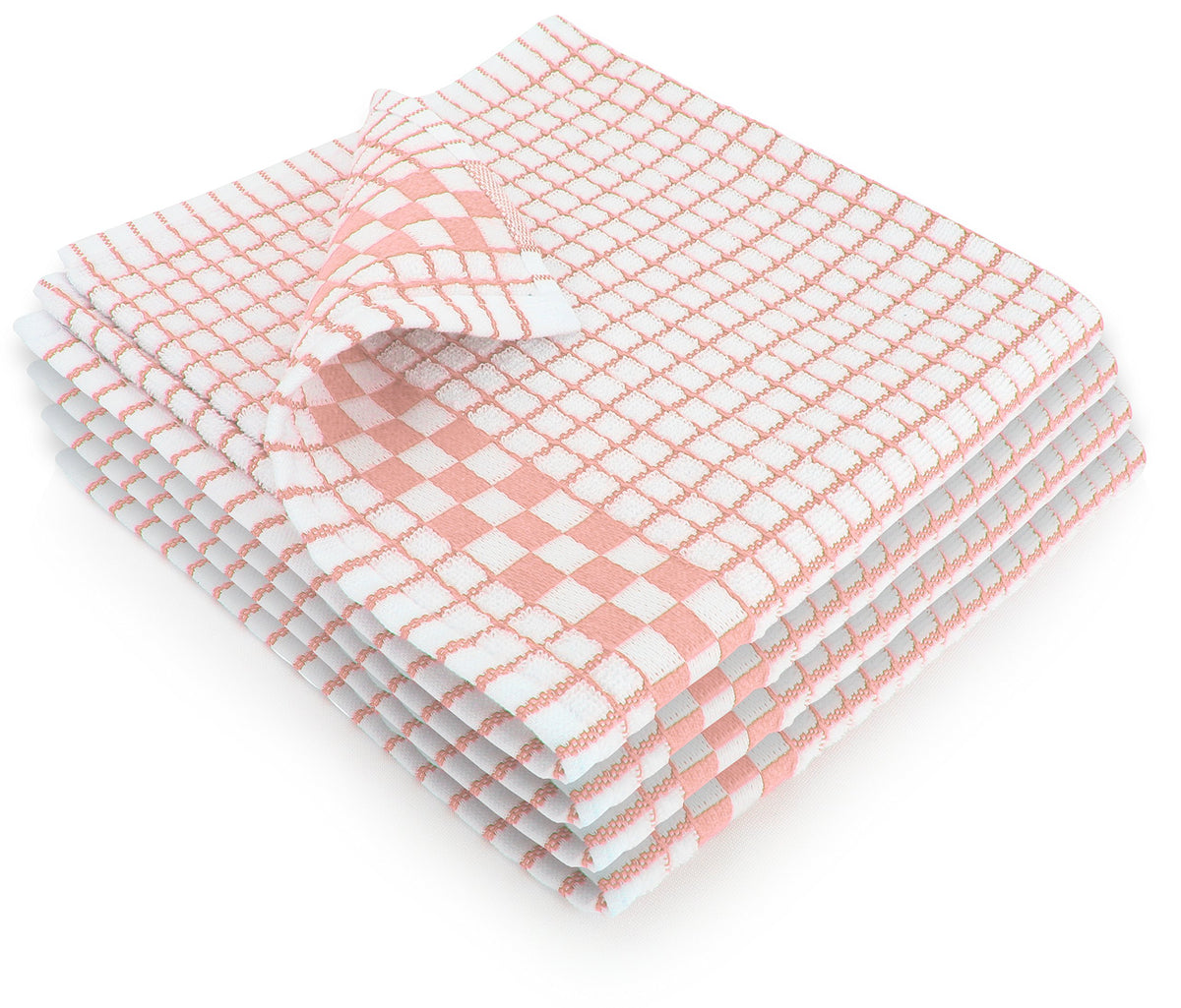 Fecido Classic Kitchen Dish Towels with Hanging Loop - Heavy Duty Absorbent Dish Clothes - European Made 100% Cotton Tea Towels - Set of Two, Red