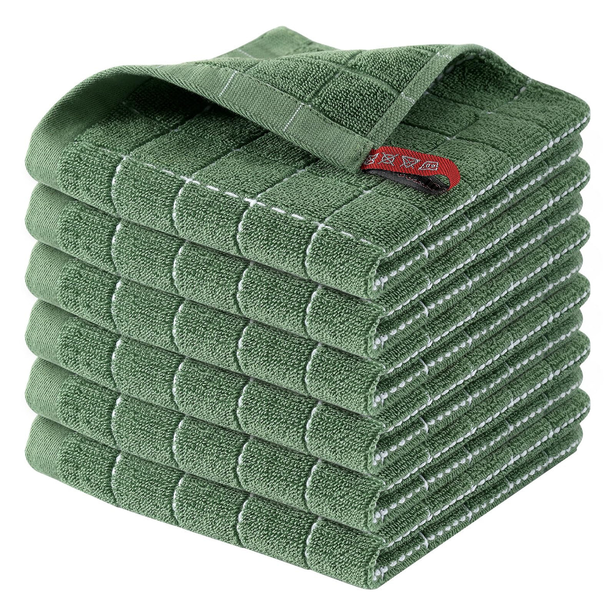 Homaxy 100% Cotton Terry Kitchen Towels, 4 Pack, Black