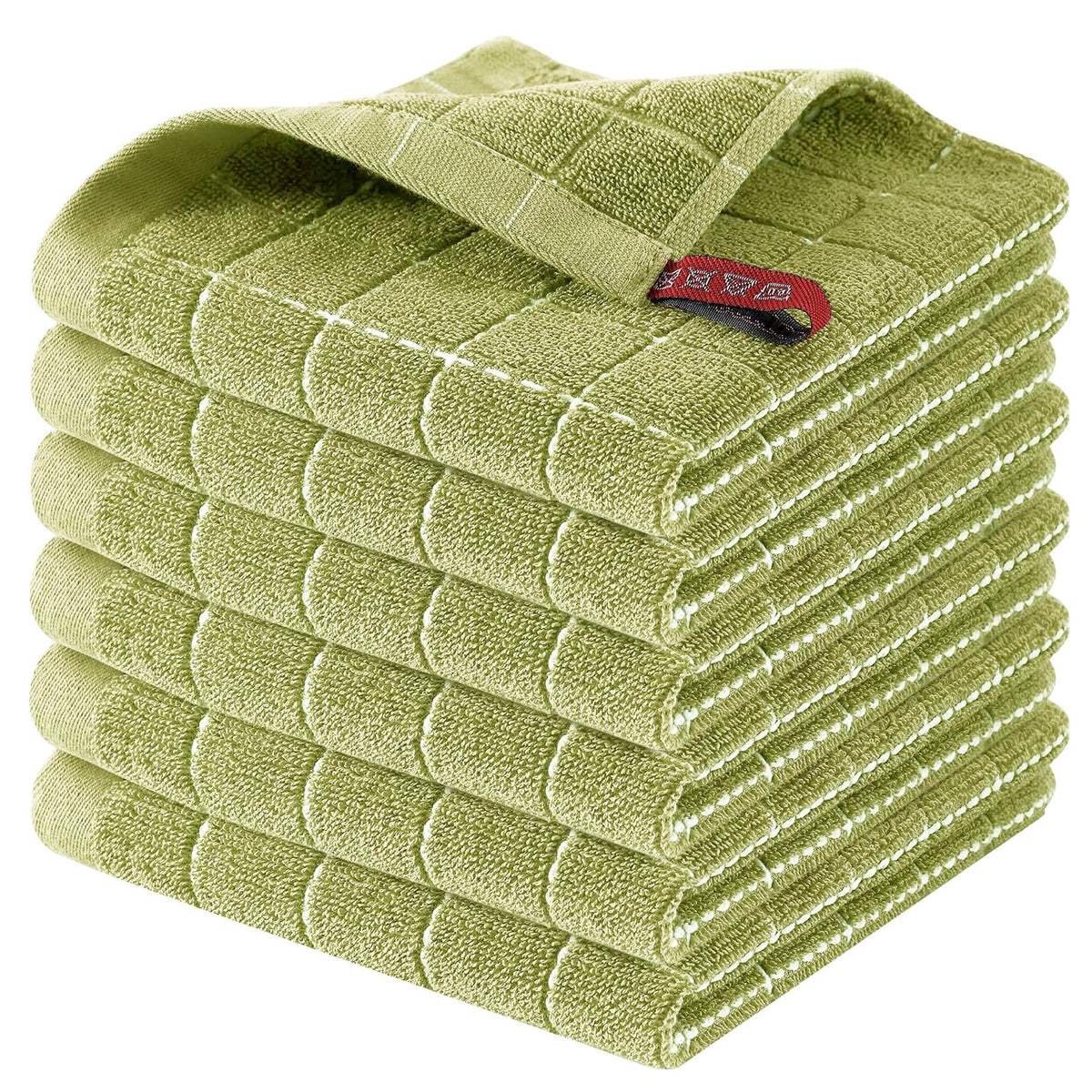 Homaxy 100% Cotton Terry Kitchen Towels, 4 Pack, Black