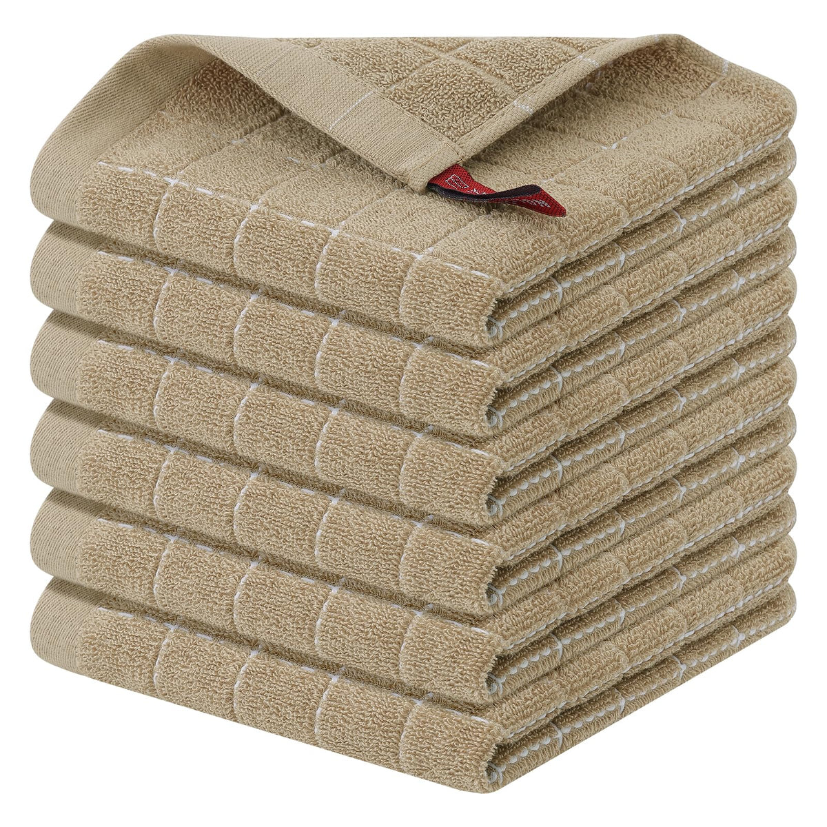 Homaxy 100% Cotton Terry Kitchen Towels, 4 Pack, Black
