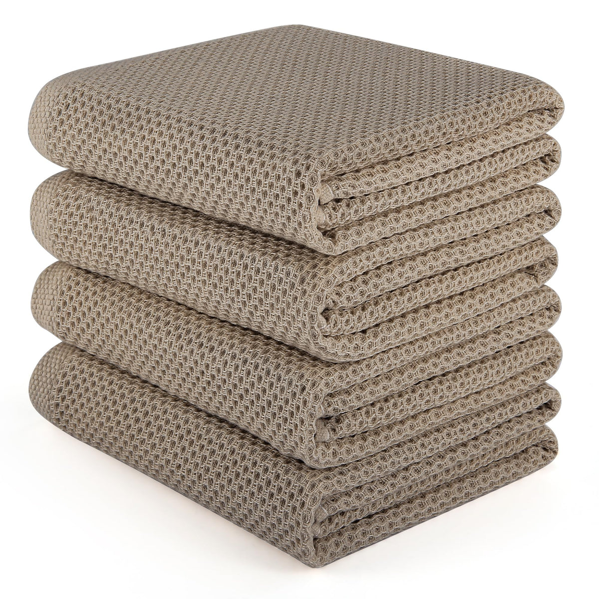 Large Kitchen Hand Towels,6 Pack Cotton Waffle Weave Dish Towel for Drying, Cleaning Cloth for Kitchen Dishes - Extra Absorbent and Soft - 16 x 28 inch (Cream-6 Pack)