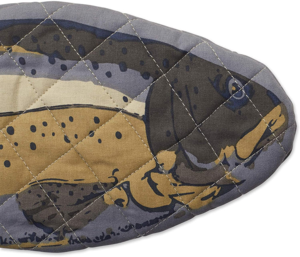 DII Cotton Lake House Fish Oven Mitts, 6 X 16.5 Set of 2, Machine Washable and Heat Resistant for Kitchen Cooking and Baking