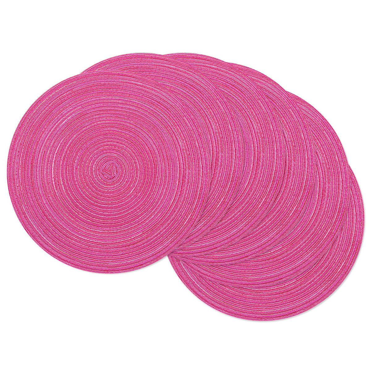 SHACOS Round Braided Placemats Set of 4 Washable Place Mats for Dining Tables 15 inch Non Slip Kitchen Table Mats (Beige, 4)