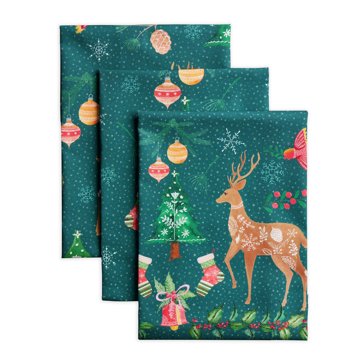 Maison d' Hermine Kitchen Towels Set of 3 Reusable 100% Cotton 27.50" x 20"
