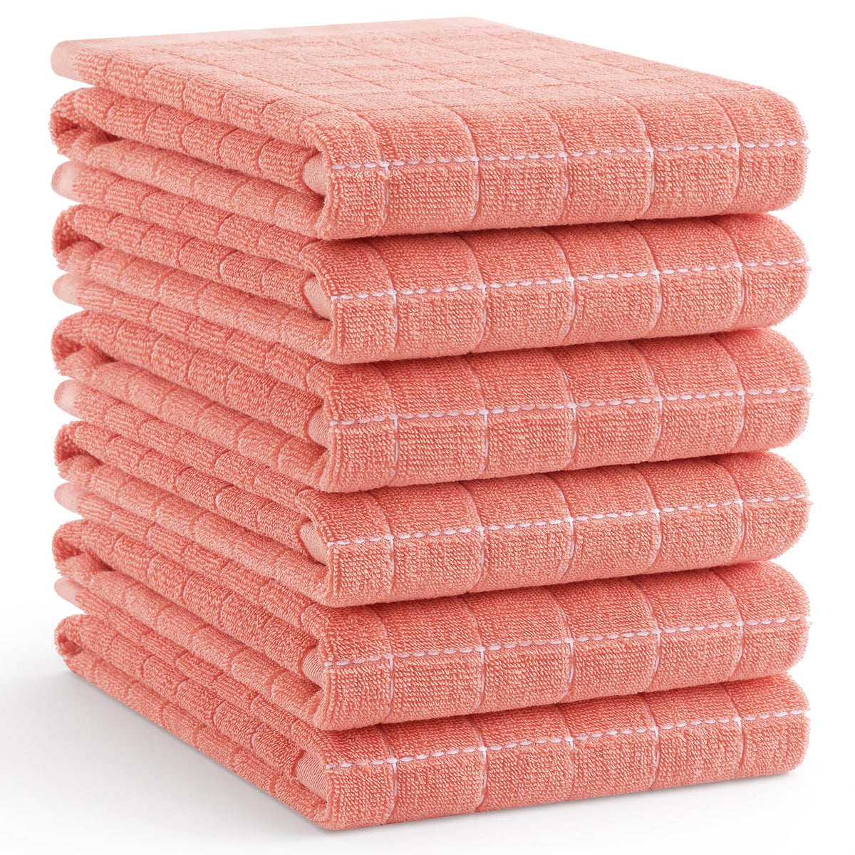 Homaxy 100% Cotton Terry Kitchen Towels, 4 Pack, Black
