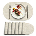 Placemats Set of 4, 15 Inch Round Faux Leather Place Mats