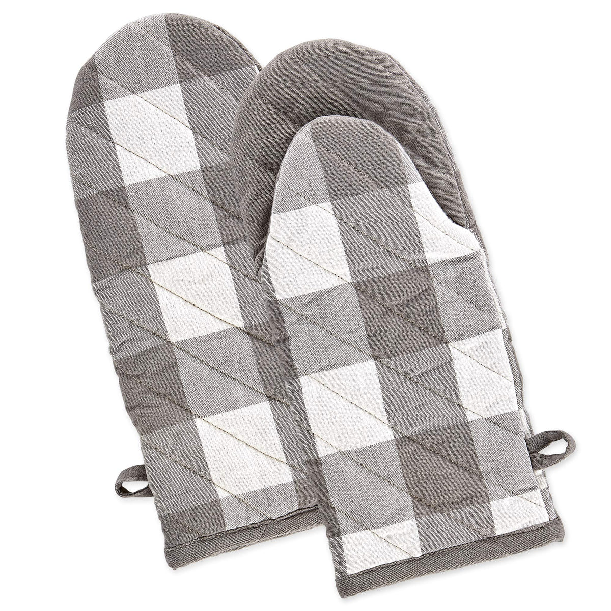 DII Buffalo Check Kitchen Collection, Classic Farmhouse Kitchen Set, Oven Mitt, Black & White, 2 Piece