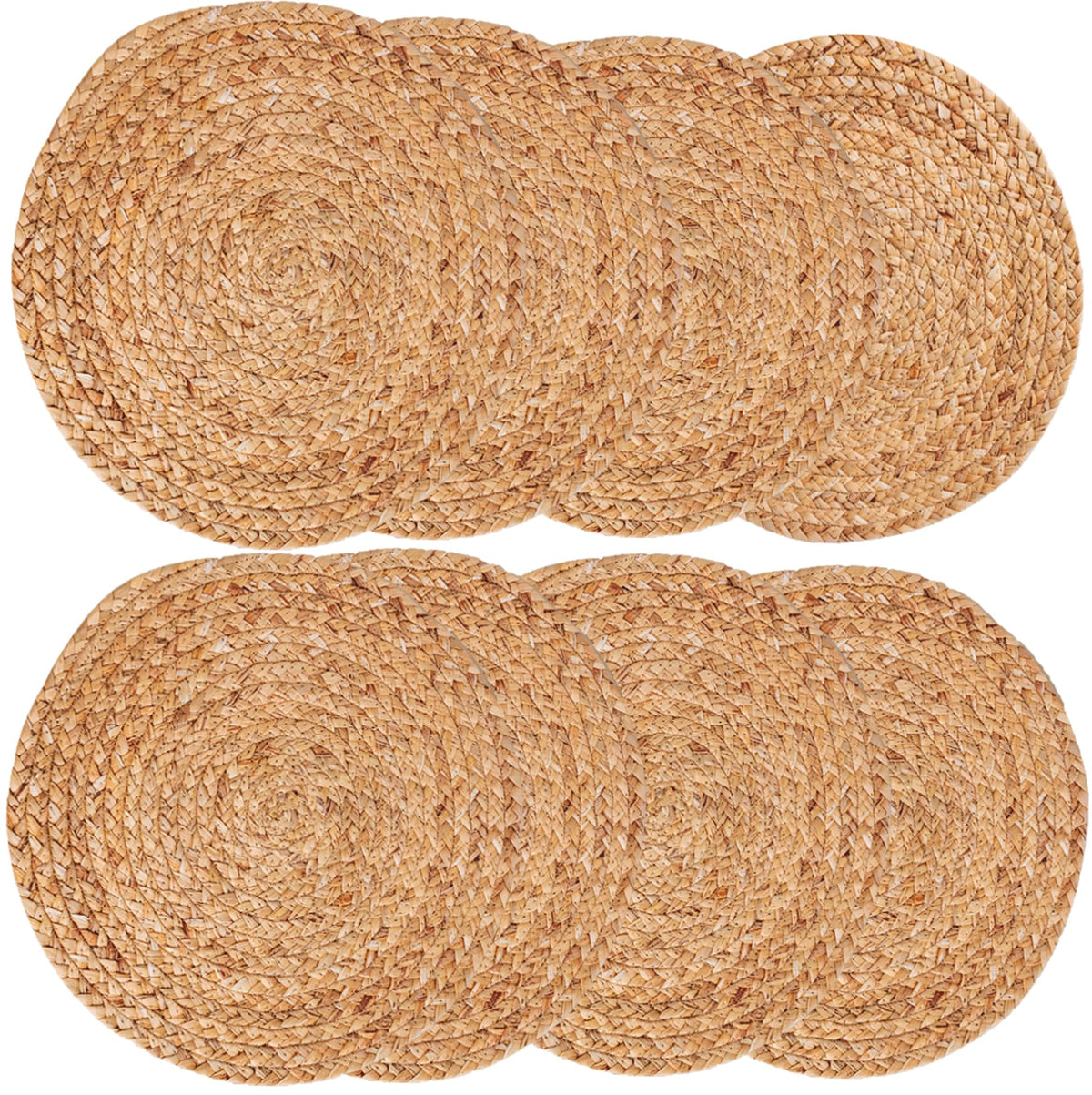 Round Woven Placemats, Natural, 35cm, Set of 2